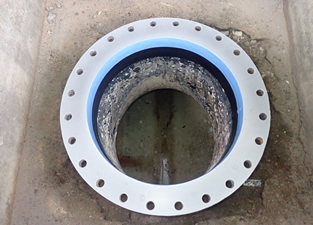 ポンプ出口配管補修施工事例画像